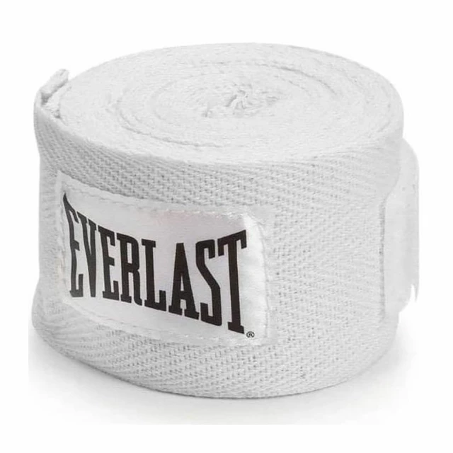 Boxerské bandáže Everlast Handwraps 300 cm - rozbaleno - bílá