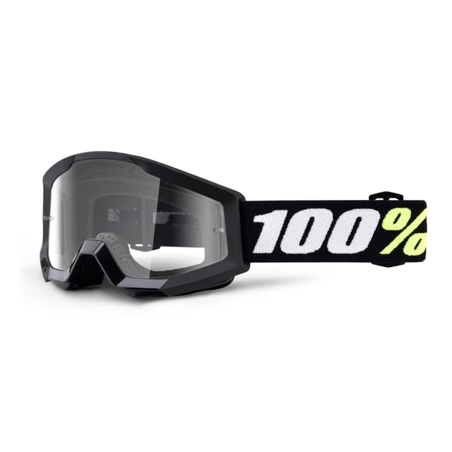 Detské motokrosové okuliare 100% Strata Mini - Gron červená, číre plexi - Gron čierna, číre plexi