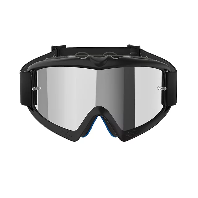 Dětské motokrosové brýle Alpinestars Vision Mirror Youth - Corp černá, zrcadlové stříbrné plexi