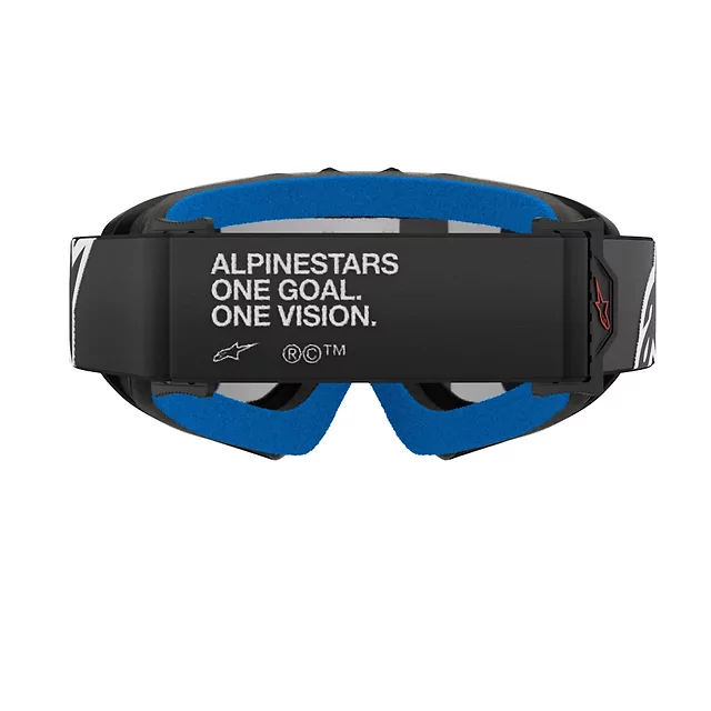 Dětské motokrosové brýle Alpinestars Vision Mirror Youth - Corp černá, zrcadlové stříbrné plexi