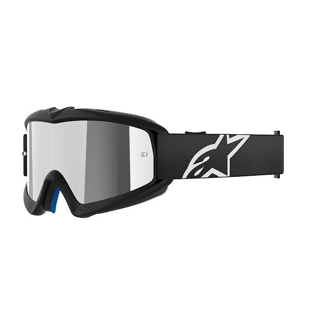 Dětské motokrosové brýle Alpinestars Vision Mirror Youth - Corp černá, zrcadlové stříbrné plexi
