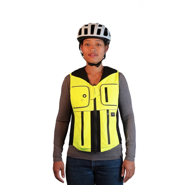 Helite B'Safe Airbagweste für Radfahrer - grün-gelb - grün-gelb