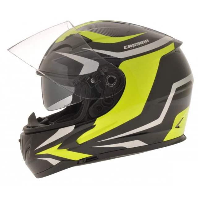 Moto přilba Cassida Integral 2.0 černá-šedá-fluo žlutá - L (59-60)