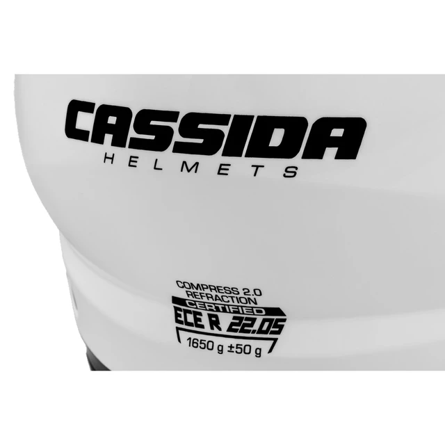 Motorradhelm Cassida Compress 2.0 Refraction weiß/schwarz/gelb fluo P/J