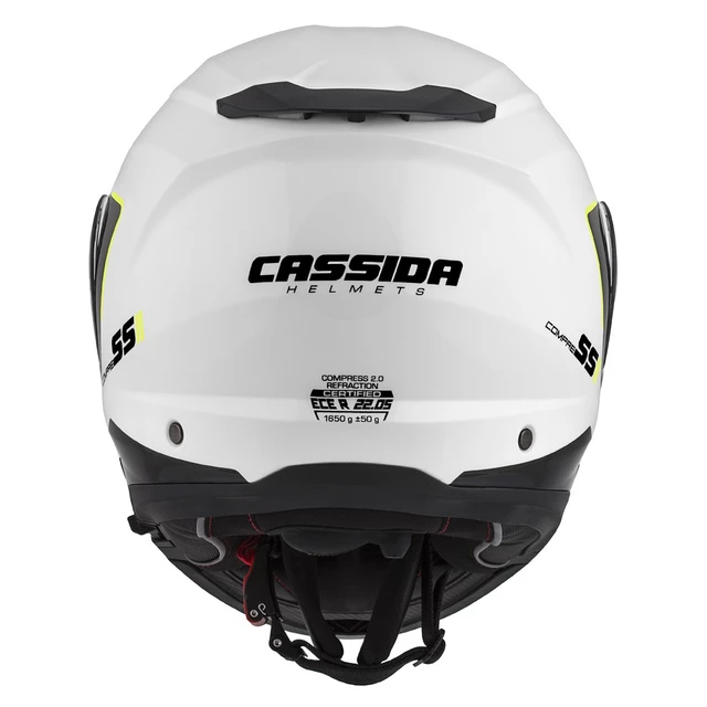 Motorcycle Helmet Cassida Compress 2.0 Refraction White/Black/Fluo Yellow P/J