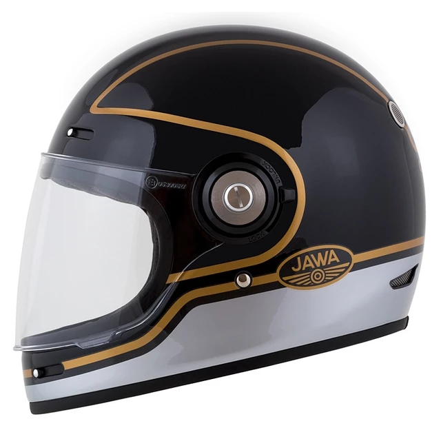 Cassida Fiber Jawa Sport Motorradhelm Schwarz/Silber/Gold