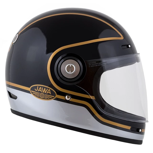 Motorcycle Helmet Cassida Fibre Jawa Sport Black/Silver/Gold