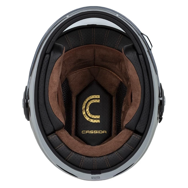 Cassida Fiber Jawa Sport Motorradhelm Schwarz/Silber/Gold