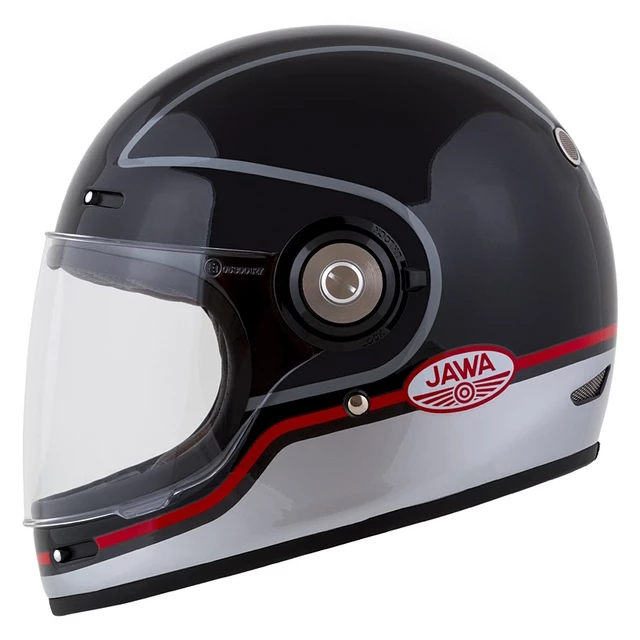 Motorcycle Helmet Cassida Fibre Jawa Sport Black/Silver/Red