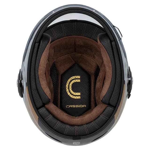 Cassida Fiber OPG Motorradhelm Schwarz/Gold/Silber