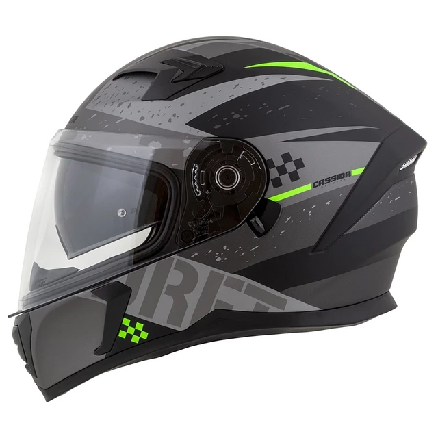 Motorcycle Helmet Cassida Integral 3.0 DRFT Matte Gray/Black/Green