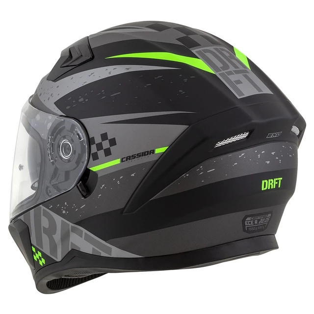 Motorcycle Helmet Cassida Integral 3.0 DRFT Matte Gray/Black/Green