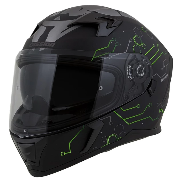 Motorcycle Helmet Cassida Integral 3.0 Hack Vision Matte Black/Green