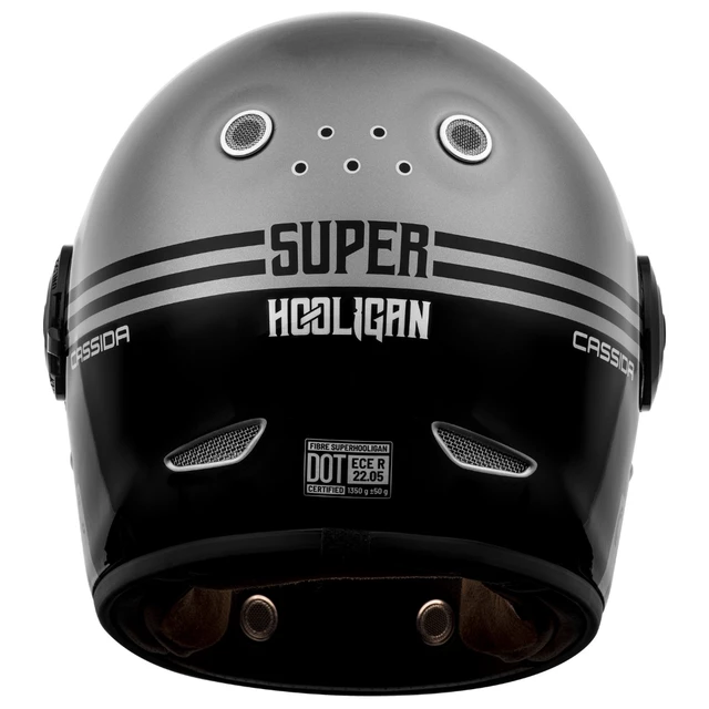 Cassida Fiber Super Hooligan Motorradhelm Schwarz/Metallic Grau