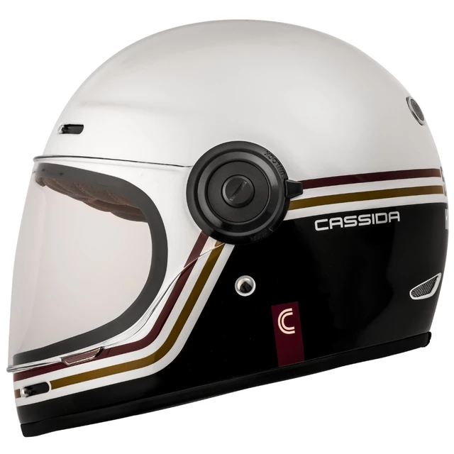 Motorcycle Helmet Cassida Fibre Super Hooligan Carat Pearl White/Black/Red/Gold