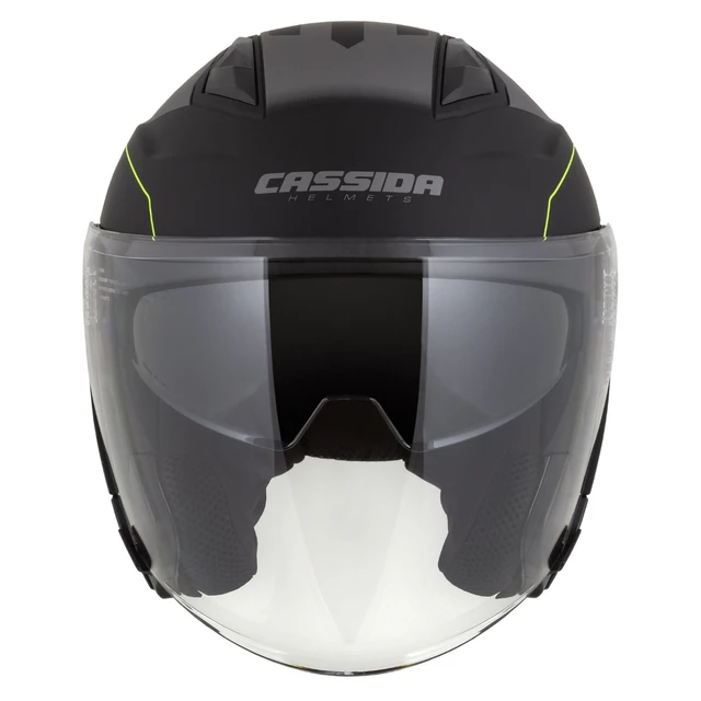 Motorcycle Helmet Cassida Jet Tech RoxoR Matte Black/Fluo Yellow/Gray