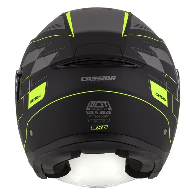 Motorcycle Helmet Cassida Jet Tech RoxoR Matte Black/Fluo Yellow/Gray