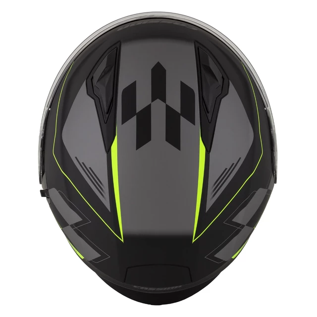 Cassida Jet Tech RoxoR Motorradhelm schwarz matt/fluo gelb/grau