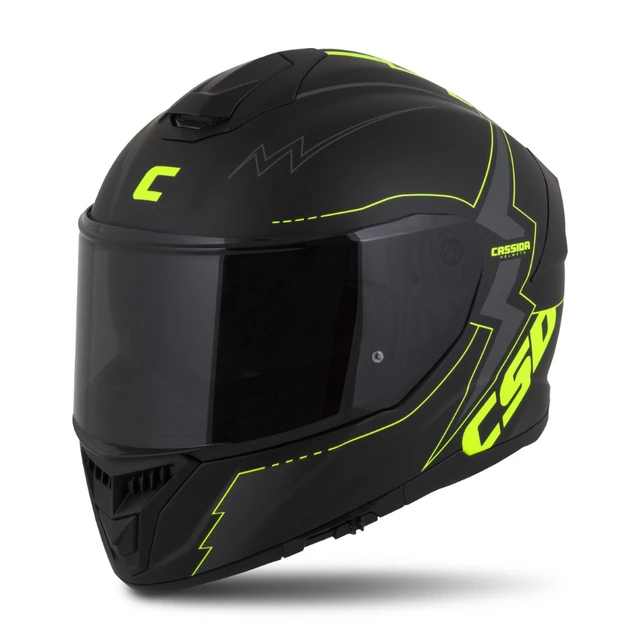 Moto prilba Cassida Integral GT 2.1 Flash čierna matná/žltá fluo/tmavo šedá