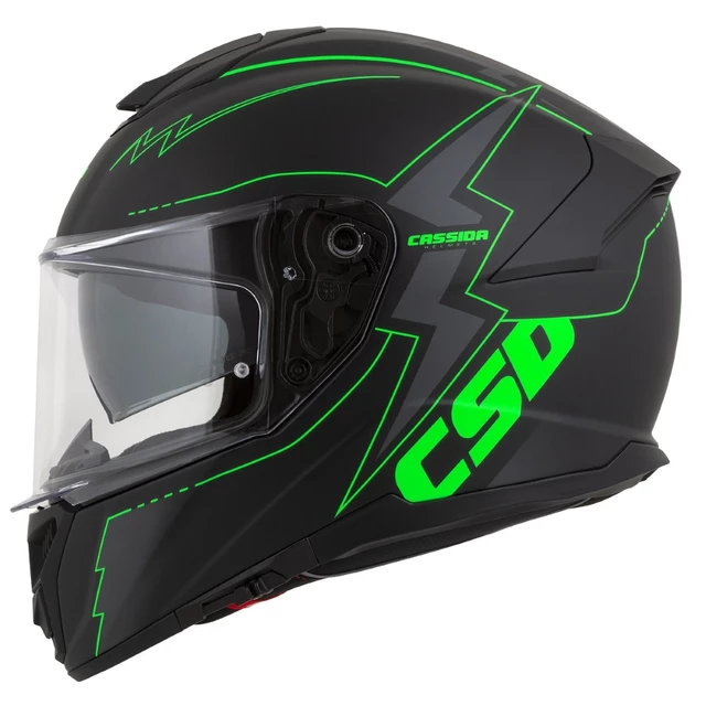 Motorradhelm Cassida Integral GT 2.1 Flash schwarz matt/grün fluo/dunkelgrau