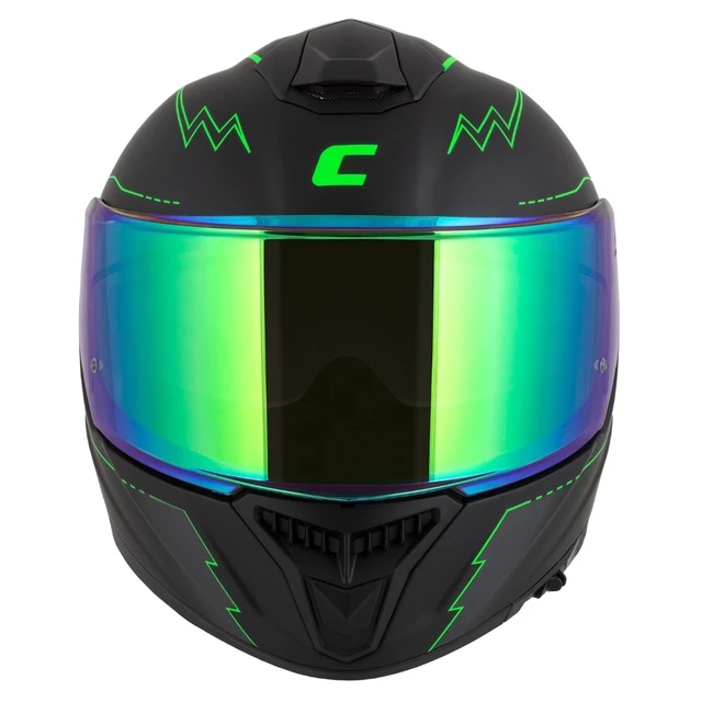 Moto prilba Cassida Integral GT 2.1 Flash čierna matná/zelená fluo/tmavo šedá