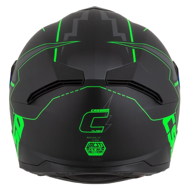 Motorradhelm Cassida Integral GT 2.1 Flash schwarz matt/grün fluo/dunkelgrau