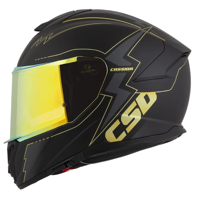 Motorradhelm Cassida Integral GT 2.1 Flash Schwarz Matt/Metallic Gold/Dunkelgrau