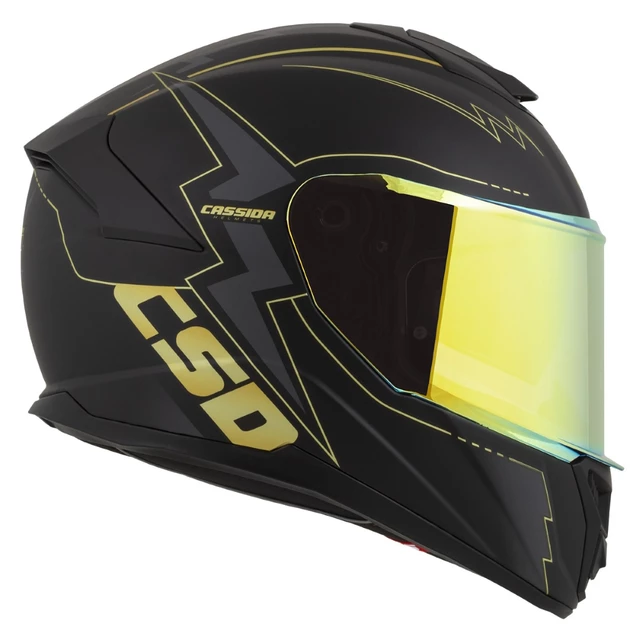 Motorcycle Helmet Cassida Integral GT 2.1 Flash Matte Black/Metallic Gold/Dark Gray