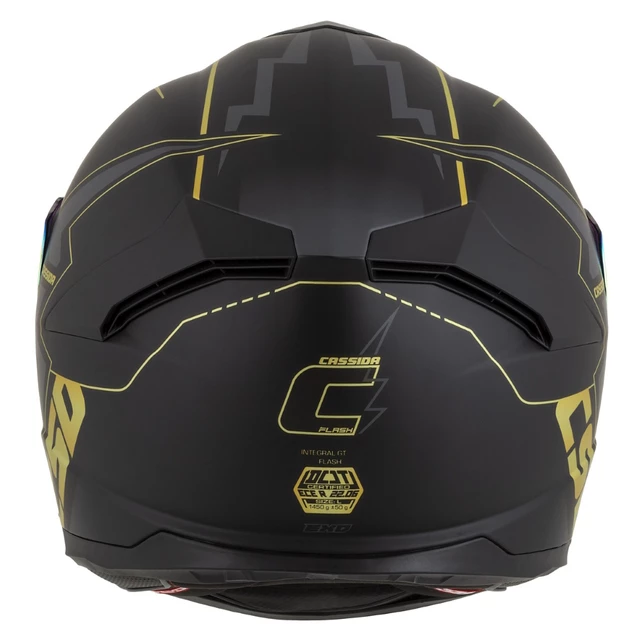 Motorcycle Helmet Cassida Integral GT 2.1 Flash Matte Black/Metallic Gold/Dark Gray