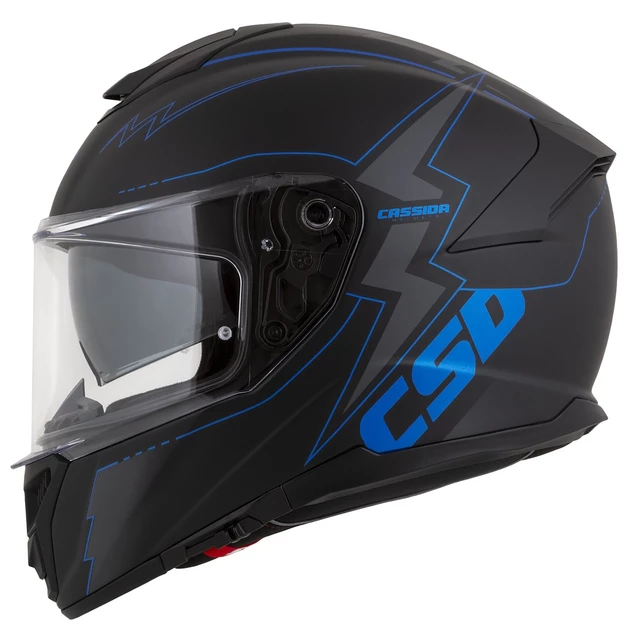 Motorcycle Helmet Cassida Integral GT 2.1 Flash Matte Black/Metallic Blue/Dark Gray