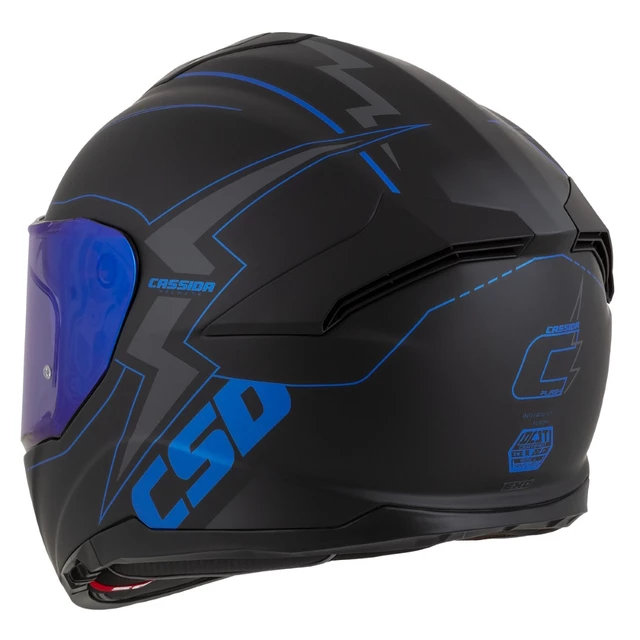 Motorcycle Helmet Cassida Integral GT 2.1 Flash Matte Black/Metallic Blue/Dark Gray