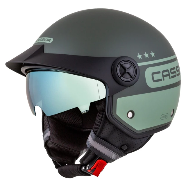 Motorcycle Helmet Cassida Handy Plus Chief Matte Green/Dark Green
