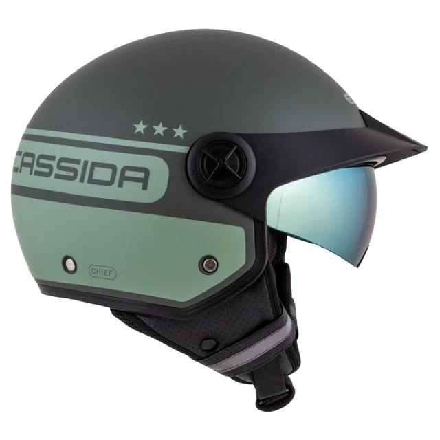 Cassida Handy Plus Chief Motorradhelm grün matt/dunkelgrün