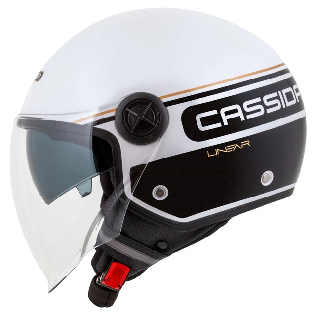 Motorradhelm Cassida Handy Plus Linear perlweiß/schwarz/gold