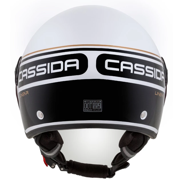 Motorcycle Helmet Cassida Handy Plus Linear Pearl White/Black/Gold