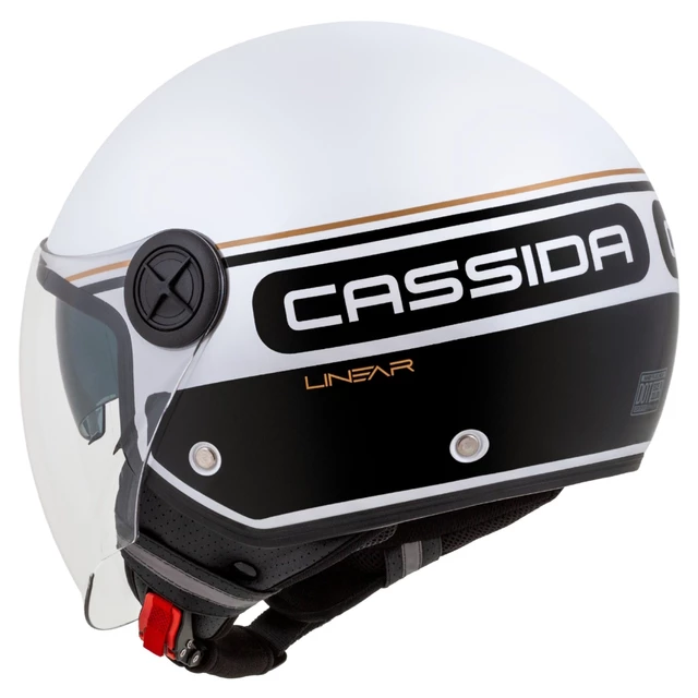 Motorradhelm Cassida Handy Plus Linear perlweiß/schwarz/gold