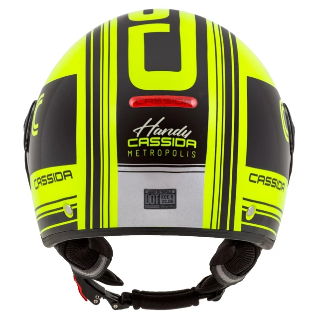 Motorcycle Helmet Cassida Handy Metropolis Safety Fluo Yellow/Black/Reflective Gray