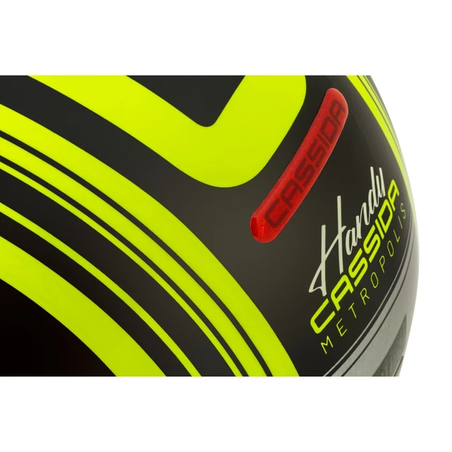 Motorcycle Helmet Cassida Handy Metropolis Safety Fluo Yellow/Black/Reflective Gray