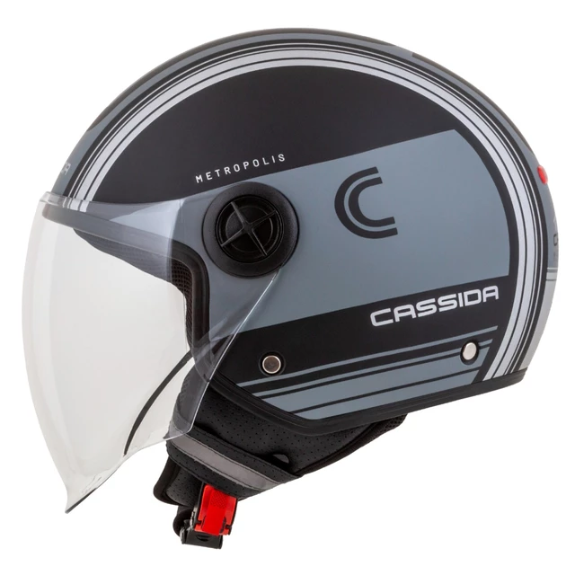 Cassida Handy Metropolis Vision Motorradhelm schwarz matt/grau/reflektierend grau