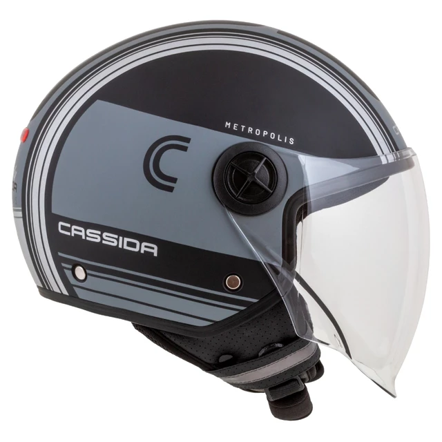 Cassida Handy Metropolis Vision Motorradhelm schwarz matt/grau/reflektierend grau