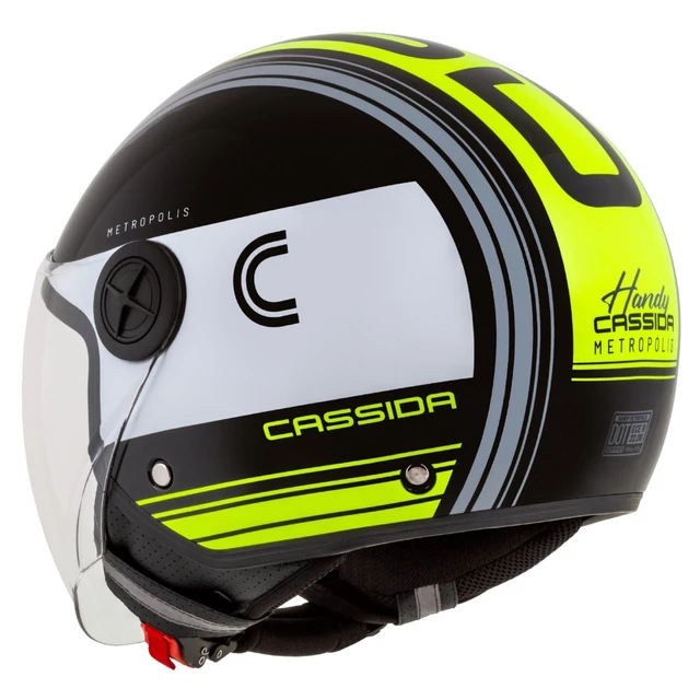 Motorcycle Helmet Cassida Handy Metropolis Black/White/Fluo Yellow/Gray