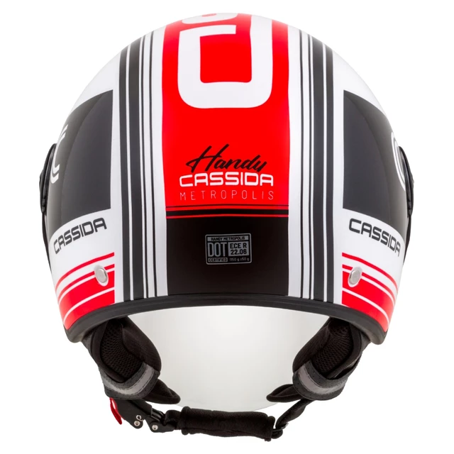 Cassida Handy Metropolis Motorradhelm schwarz/weiß/rot