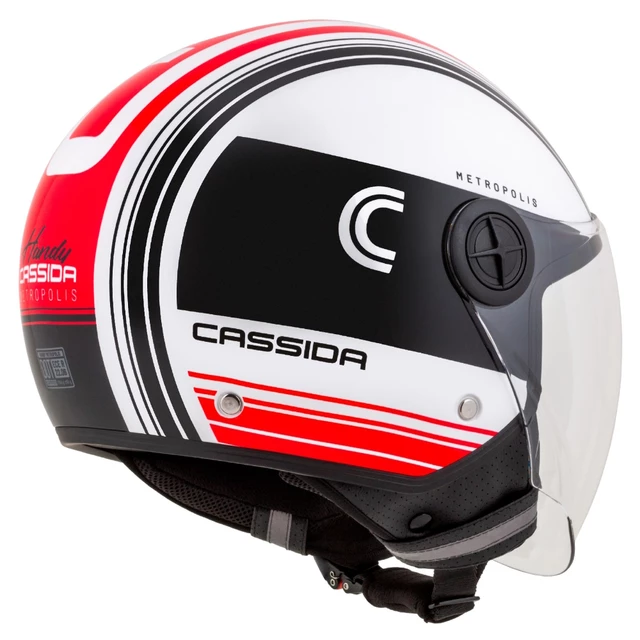 Motorcycle Helmet Cassida Handy Metropolis Black/White/Red