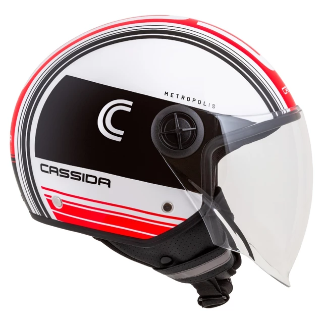 Cassida Handy Metropolis Motorradhelm schwarz/weiß/rot