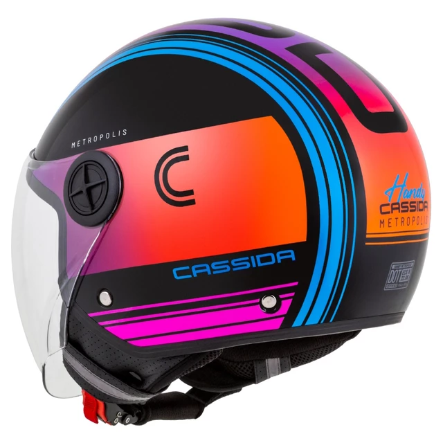 Cassida Handy Metropolis Motorradhelm Schwarz/Türkis/Farbverlauf