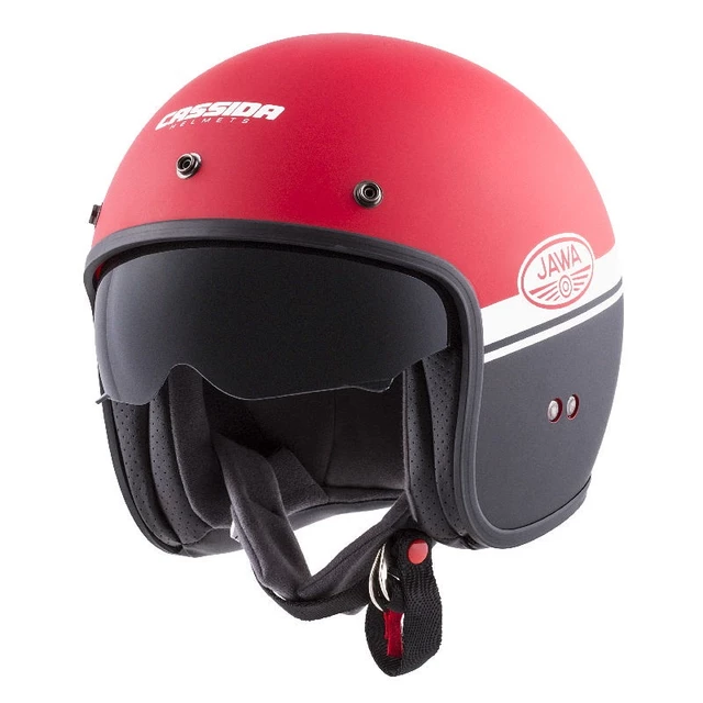 Motorcycle Helmet Cassida Oxygen Jawa OHC 2023 Red Matte/ Black/White