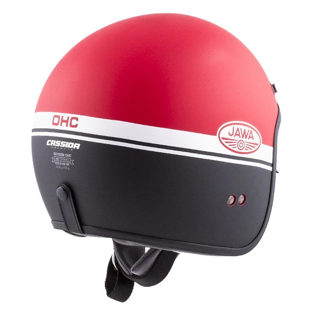 Motorradhelm Cassida Oxygen Jawa OHC 2023 rot matt/schwarz/weiß