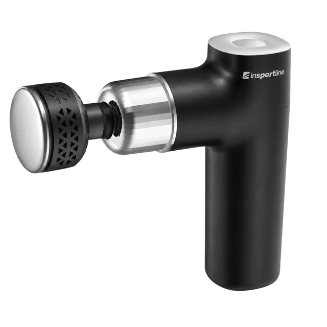 Masážní pistole s hřejivým/chladivým nástavcem inSPORTline ChillFrost • 1800 mAh • 1600-2800 rpm • až 6 mm