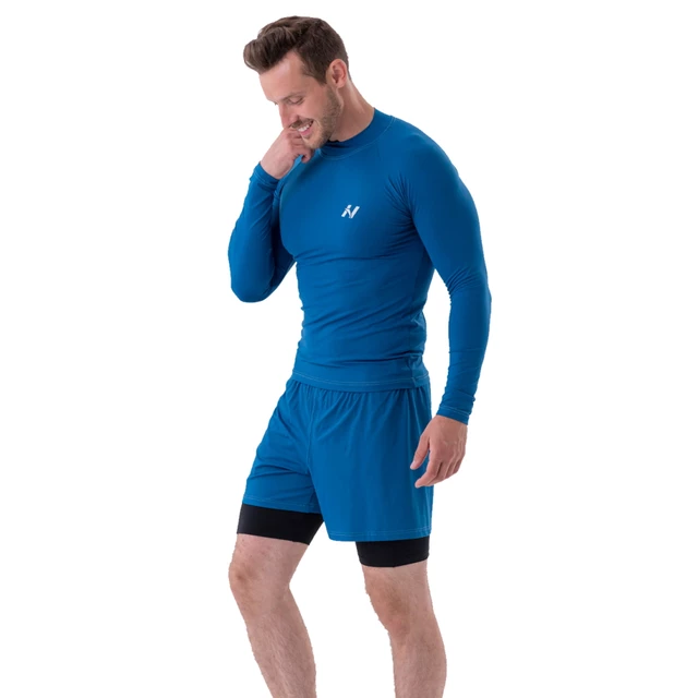 Men’s Long-Sleeve Activewear T-Shirt Nebbia 328 - Blue