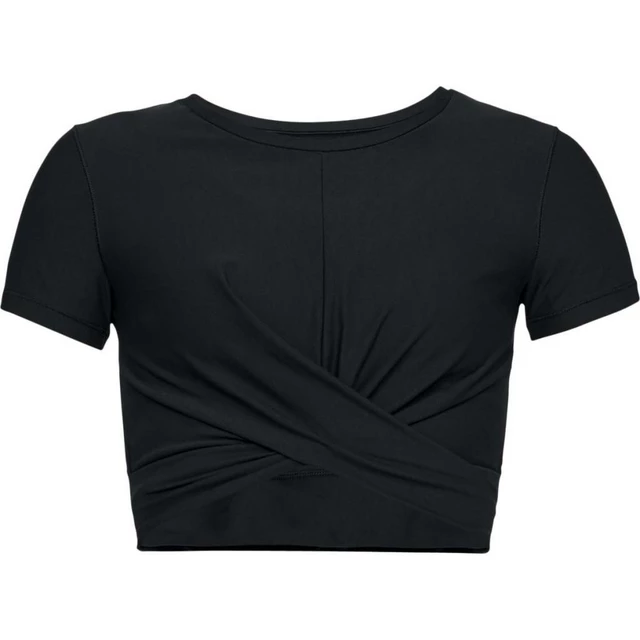 Dámsky crop top Under Armour Lightweight Lux Crop Tee - M - BLACK / METALLIC IRON